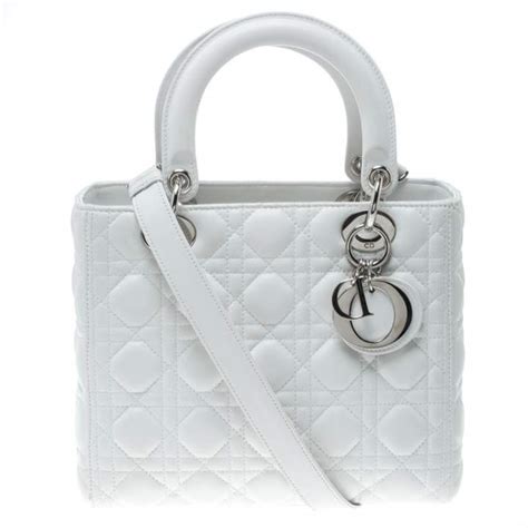 white leather christian dior handbag with single shoulder strap|christian dior small leather goods.